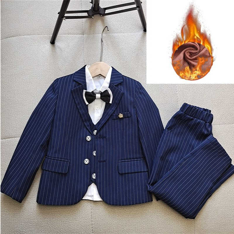 ブランド雑貨総合 キッズ春秋冬新金加厚保温結婚式の花童服親子かっこいい柔らかいスーツ祝日アクティブ服5点セットjz