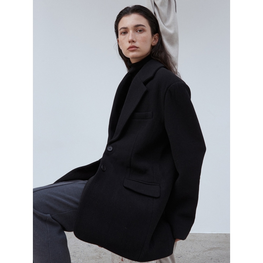 OU982 ループウールジャケット（ブラック）