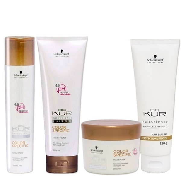 BCクア カラースペシフィーク シャンプー 250mL + トリートメント 250g + マスク 200g + プロテクションスムース 120g セット