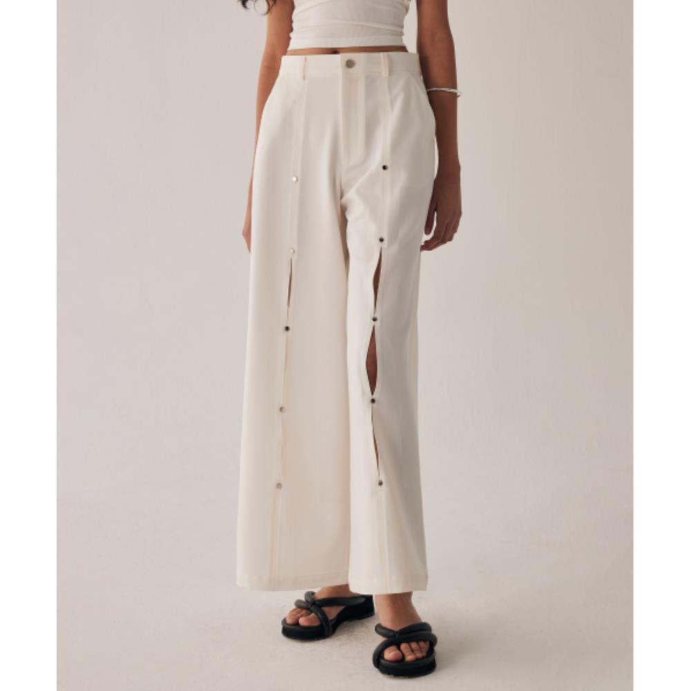 TREEMINGBIRD Rivet Slit Trouser White TMB246PT804_00