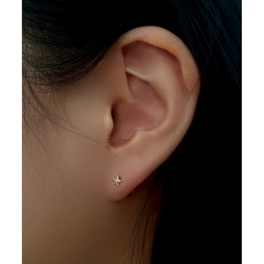 ヘレンジュエリー 14K エリジウムスターキュービックピアス