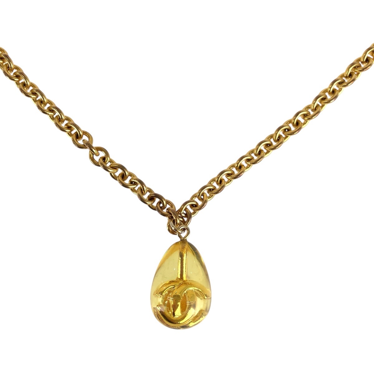 美品 ヴィンテージ ティアドロップ ゴールド メタル/合成樹脂 ネックレス レディース 501549