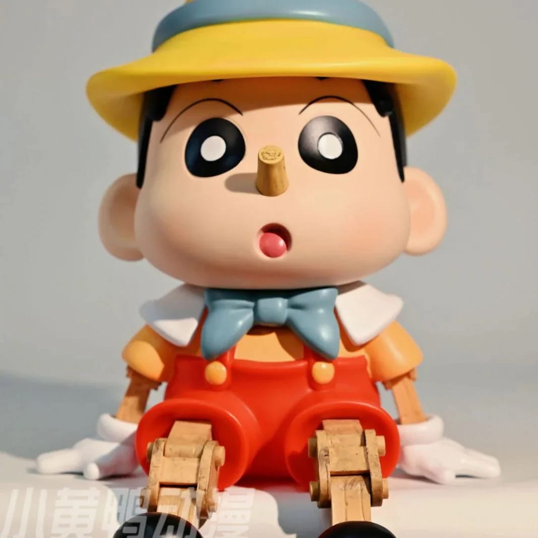 新作3点お得30O円OFF超大型32cmトレンド野原新之助クレヨンしんちゃんピノキオ木頭人フィギュア置物