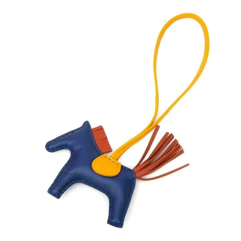 エルメス HERMES ロデオPM U刻印 バッグチャーム ロデオチャーム ブルードマルト レザー(68839)