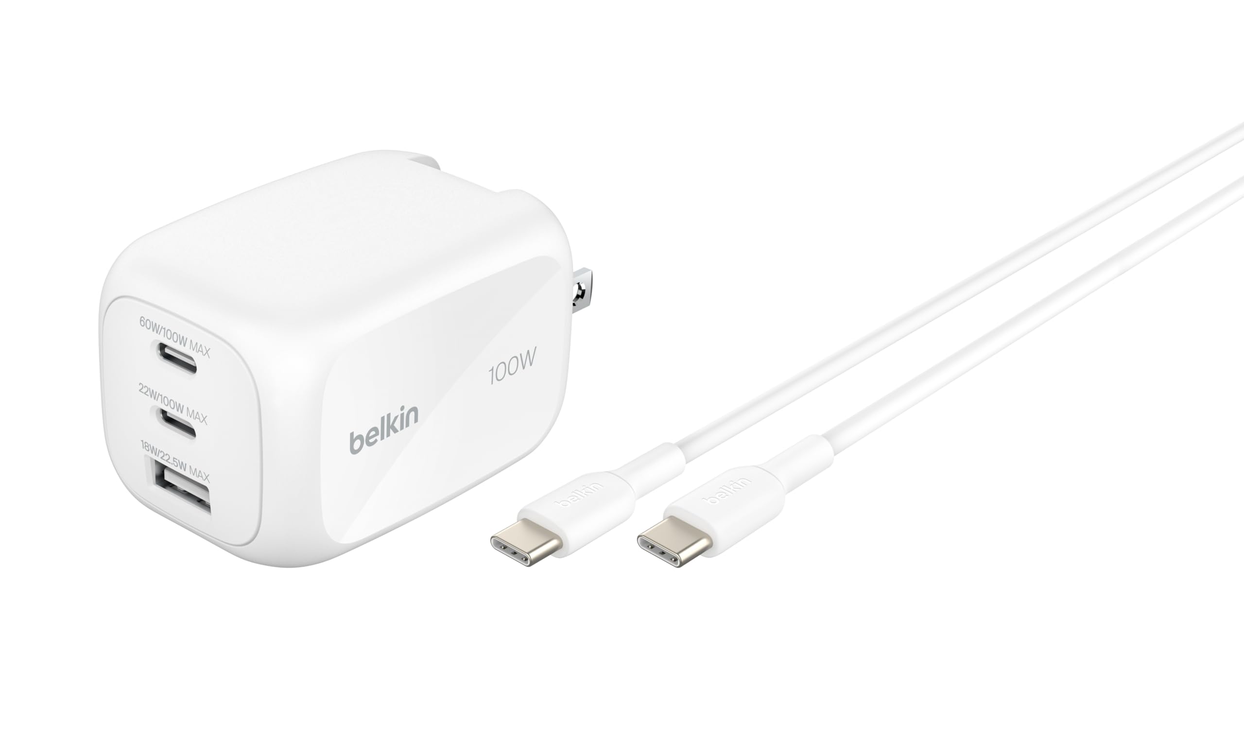 Belkin Boost Charge Pro 100W 急速充電器 USB-C type-c タイプ c PD 3.1×2 USB-A×1 iPhone 17,16～12対応 高速充電対応 PPS対