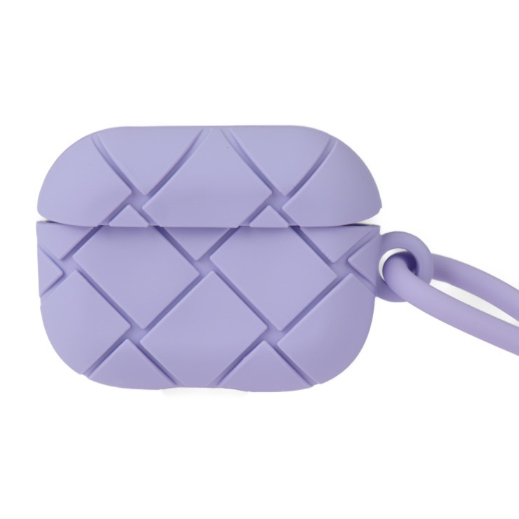 新品未使用展示品 BOTTEGAVENETA ボッテガヴェネタ その他小物 691715 Airpods Pro エアポッズ プロ ケース ラバー AMETHYST パープル系 ストラップ付き イヤホ