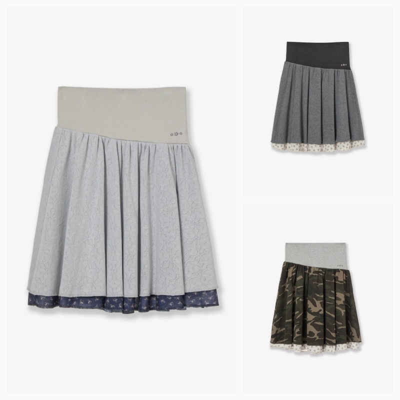 【aeae】 26SS LAYERED SKIRT : 3COLORS