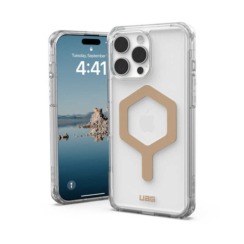 UAG　iPhone 16 Pro Max 耐衝撃ケース MAGSAFE対応 PLYO アイス/ゴールド　UAG-IPH24LA-YMS-I/G