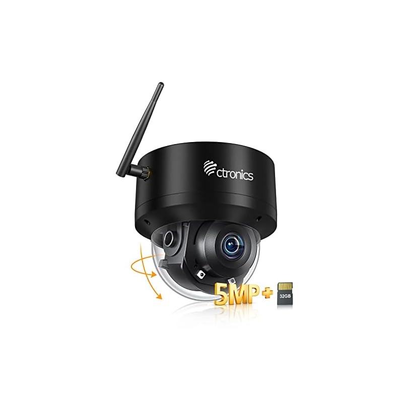 【 自動追跡SDカード内蔵 】Ctronics 防犯カメラ 屋外 5MP 5GWiFi ヒューマン検知 常時録画 ONVIF/FTP/NAS スマホPC遠隔操作 音声通話 家族共有 パンチルト ス