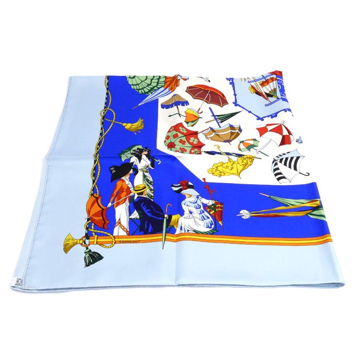 HERMES エルメス 日傘と雨傘 OMBRELLES ET PARARLUIES カレ90 スカーフ マルチカラー レディース 中古 美品