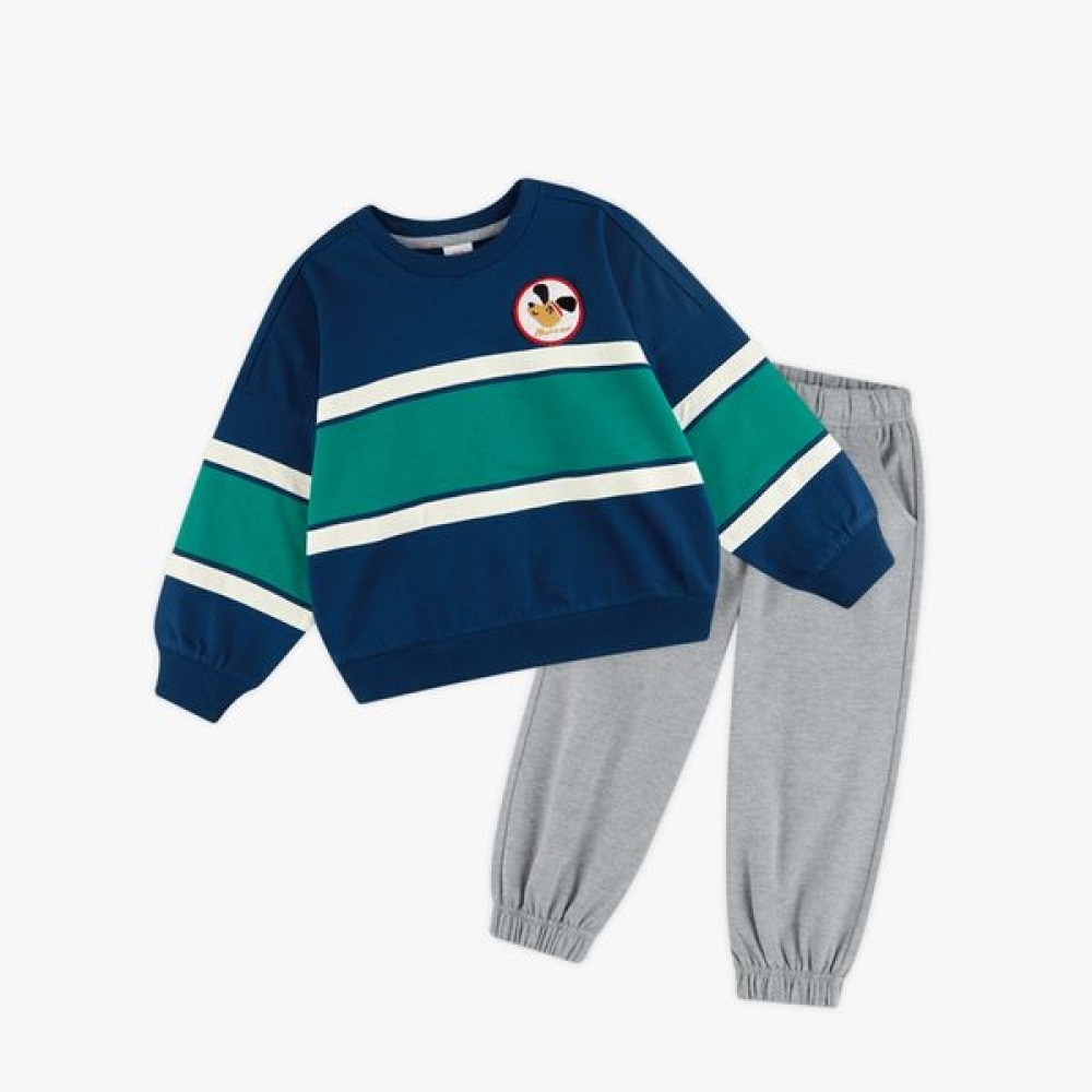 (ウォルトンキッズ) パピーワッフェンカラーブロックトップ&ボトム