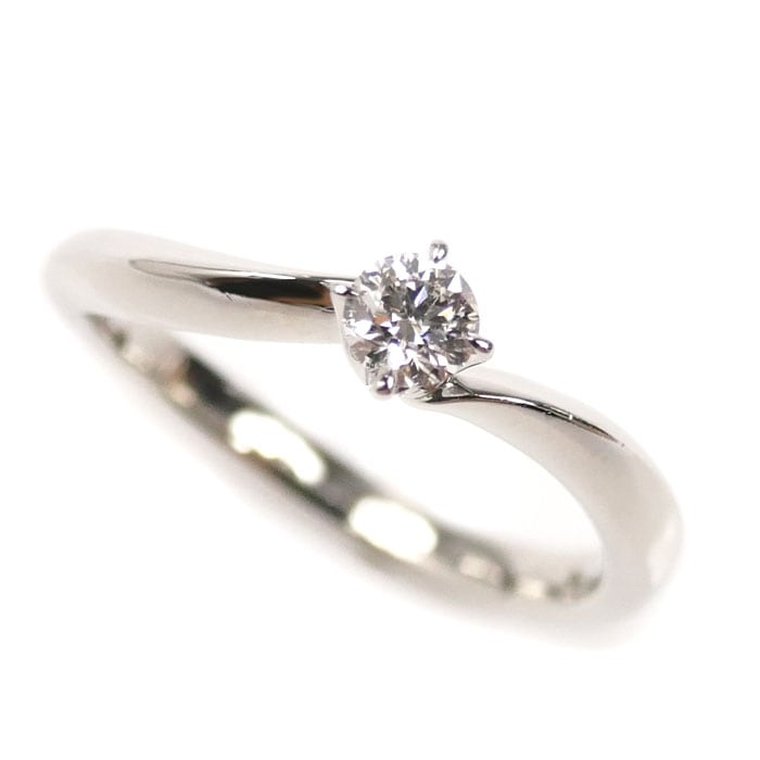 4℃ ヨンドシー Pt950プラチナ PeacefulTime リング・指輪 211722745010 ダイヤモンド0.167ct 10号 3.8g レディース 中古