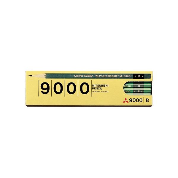 (まとめ) 三菱鉛筆 六角 事務用鉛筆 9000 B K9000B 1ダース(12本) (×20セット)