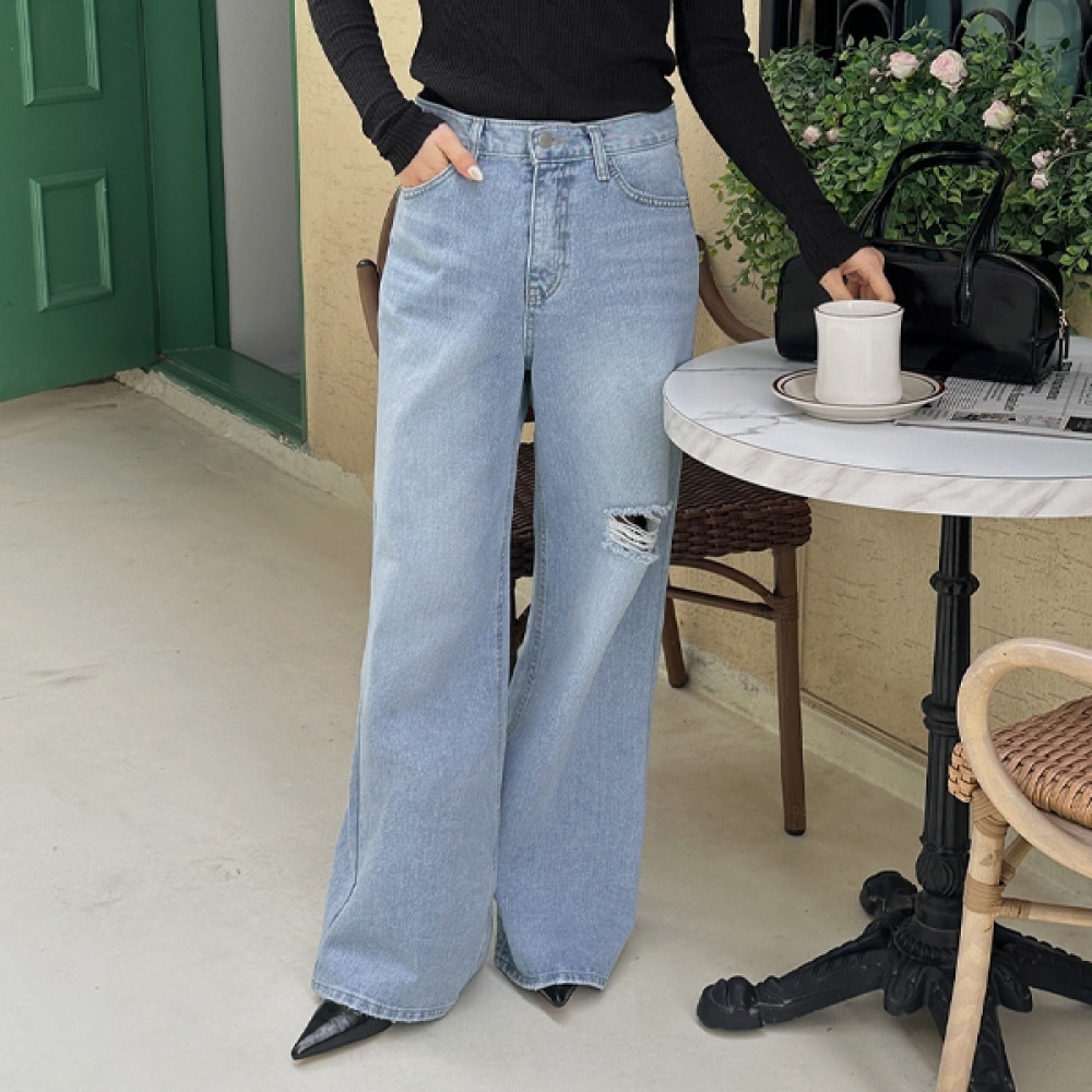 【イーブレット・バイ・ジェイスタイル】イーブレットデュアルワイドブーツカットデニムパンツ JSTYLE