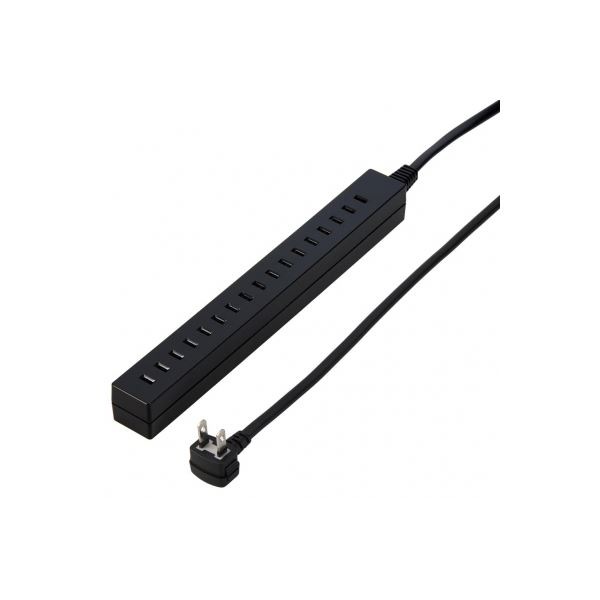 (5個セット) YAZAWA 差し込みフリータップ ベーシック ブラック 2.5m H85025BK2X5