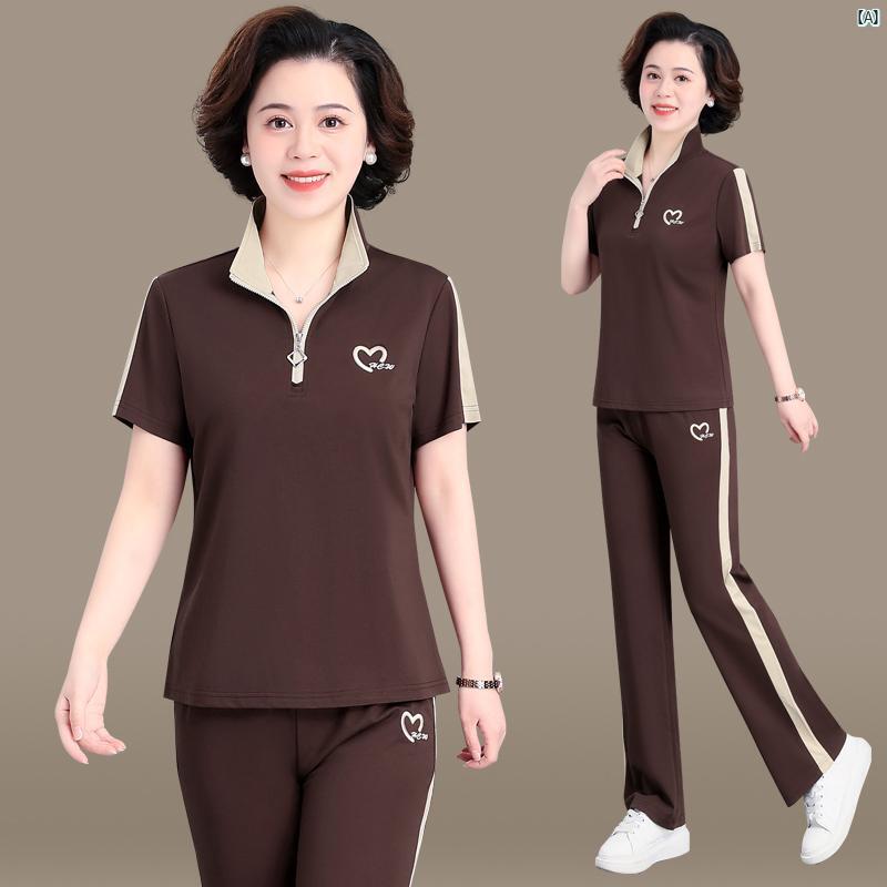 夏 スポーツウェア スーツ レディース 半袖 Tシャツ トップ 2点セット 4,745円