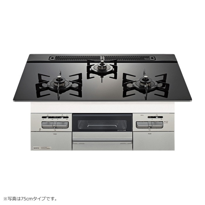 都市ガス用 60cm天板ビルトインコンロ Mikke ミッケ N3WV6RWAP1SIEC-13A ブラック