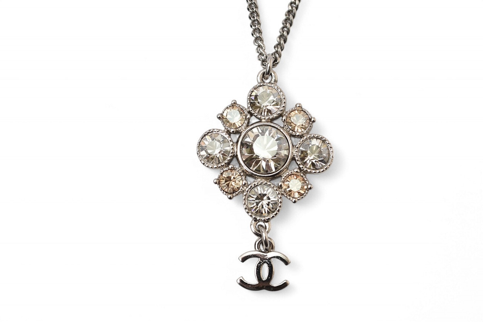 ネックレス/ペンダント 2way ココマーク/CC ラインストーン シルバー A12V【中古】