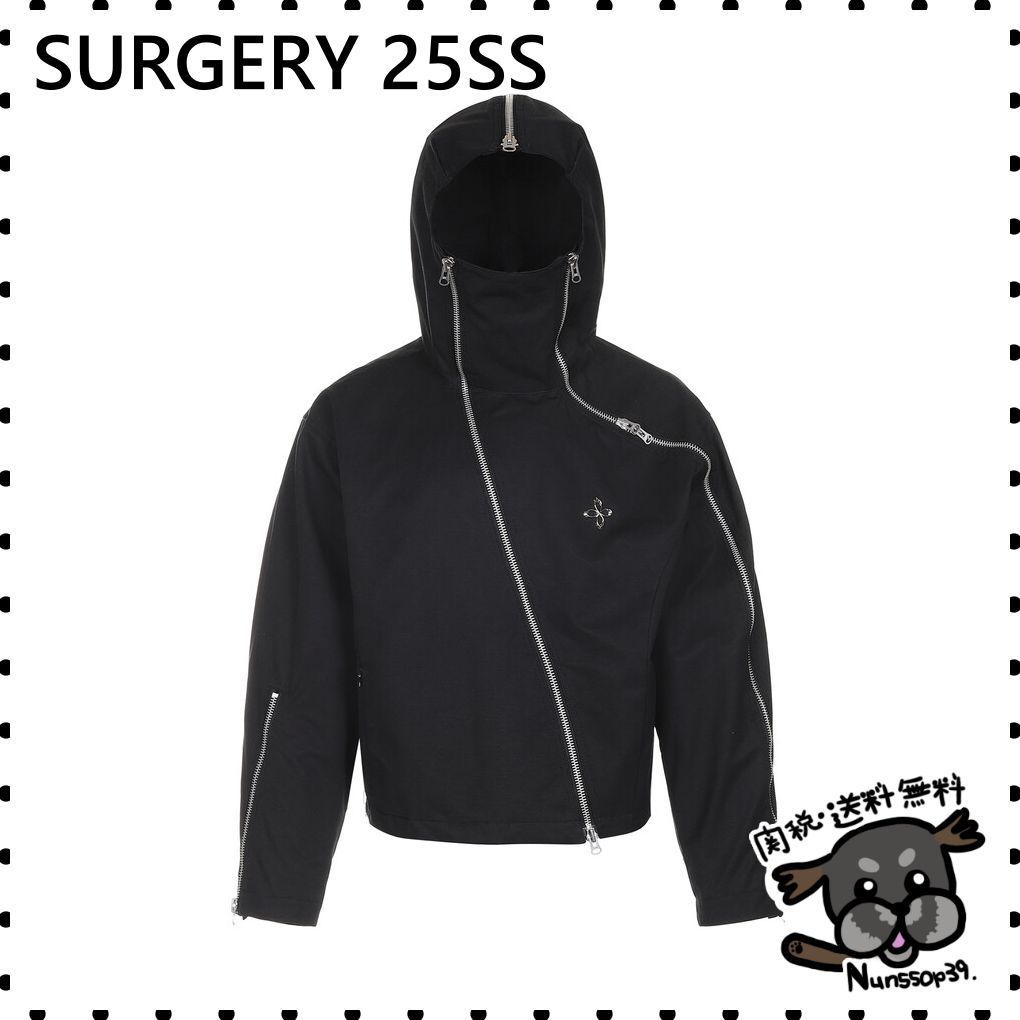 【SURGERY】technical tripple zip hood jacket black