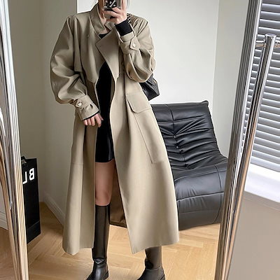 人气新作 メガ割韓国ファッション 上品 トレンチコートショット丈 トレンチコート 通勤 通学 春秋 5,056円