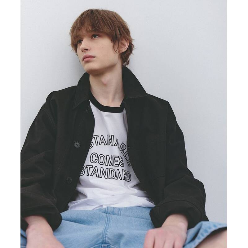 Nau コットン・リンガー半袖Tシャツ ホワイト 496245