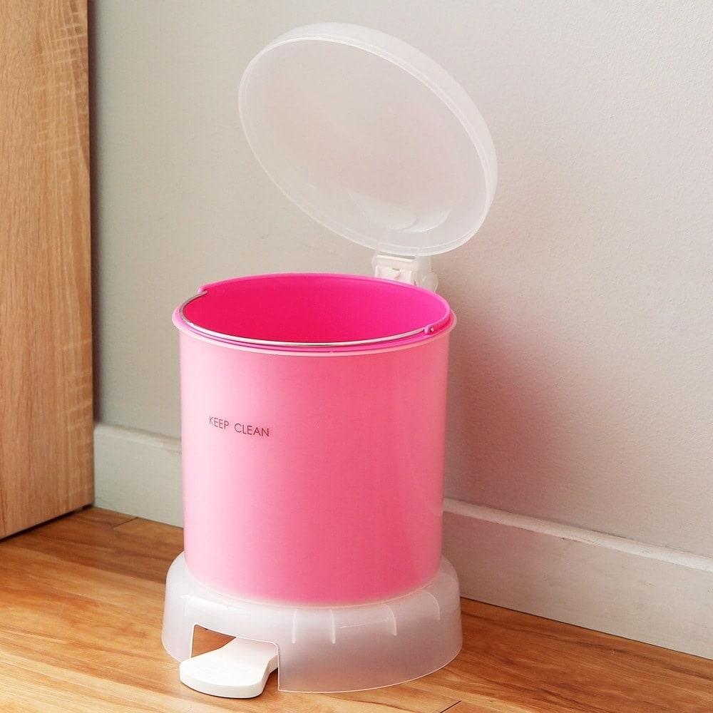 【】ゴミ箱 丸型ゴミ箱 タイ製 4L PPマッシュルーム蓋付き ペダルペール 踏み式ゴミ箱 102622 W1 V136