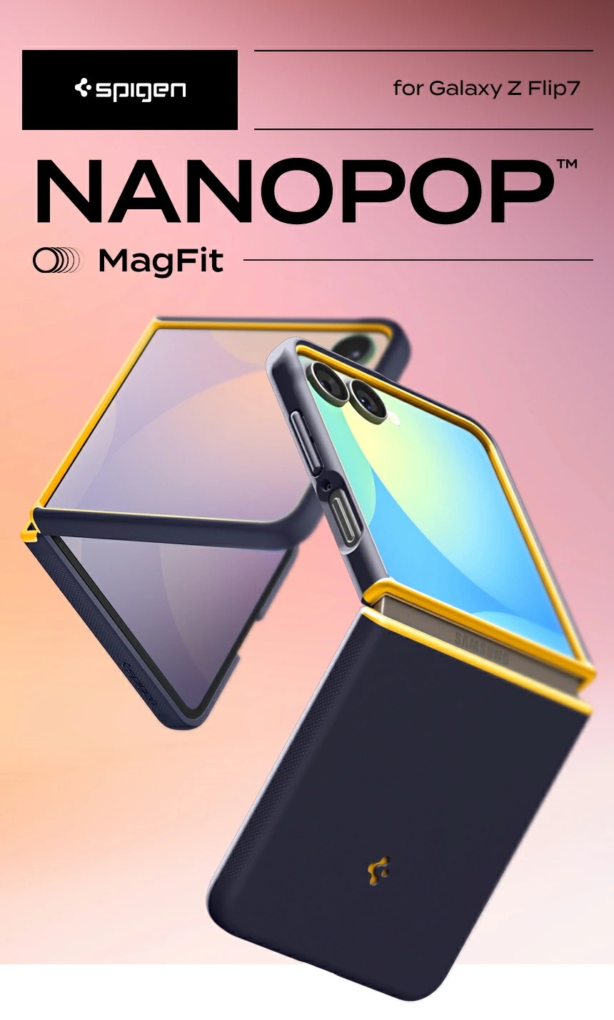 Galaxy Z Flip7 ケース 二重構造 耐衝撃 ナノポップ・マグフィッ シュピゲン ブルーベリー・ネイビー 滑り防止 指紋防止 MagFit対応 Galaxy Z Flip7 SC-55F M