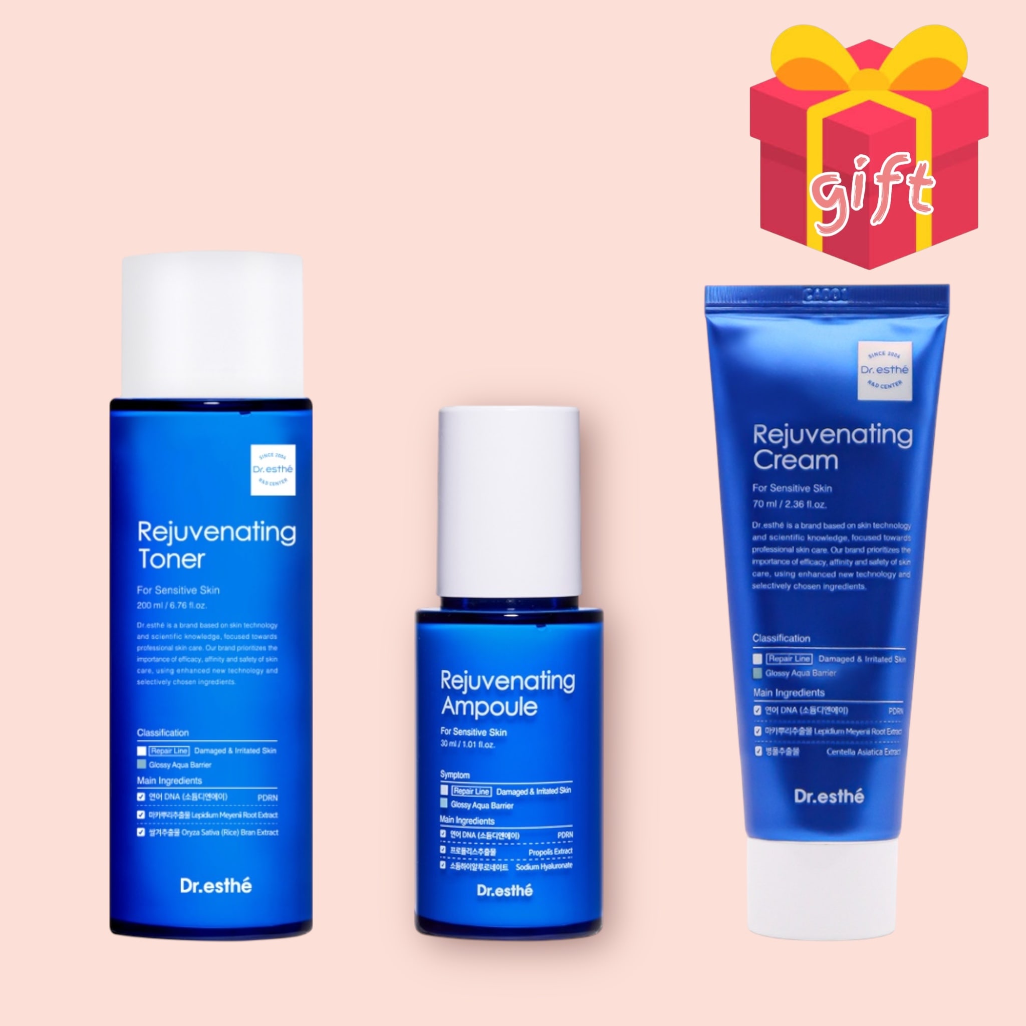 Dr.esthe Rejuvenating 3 step set Repair line Toner + Serum + Cream
