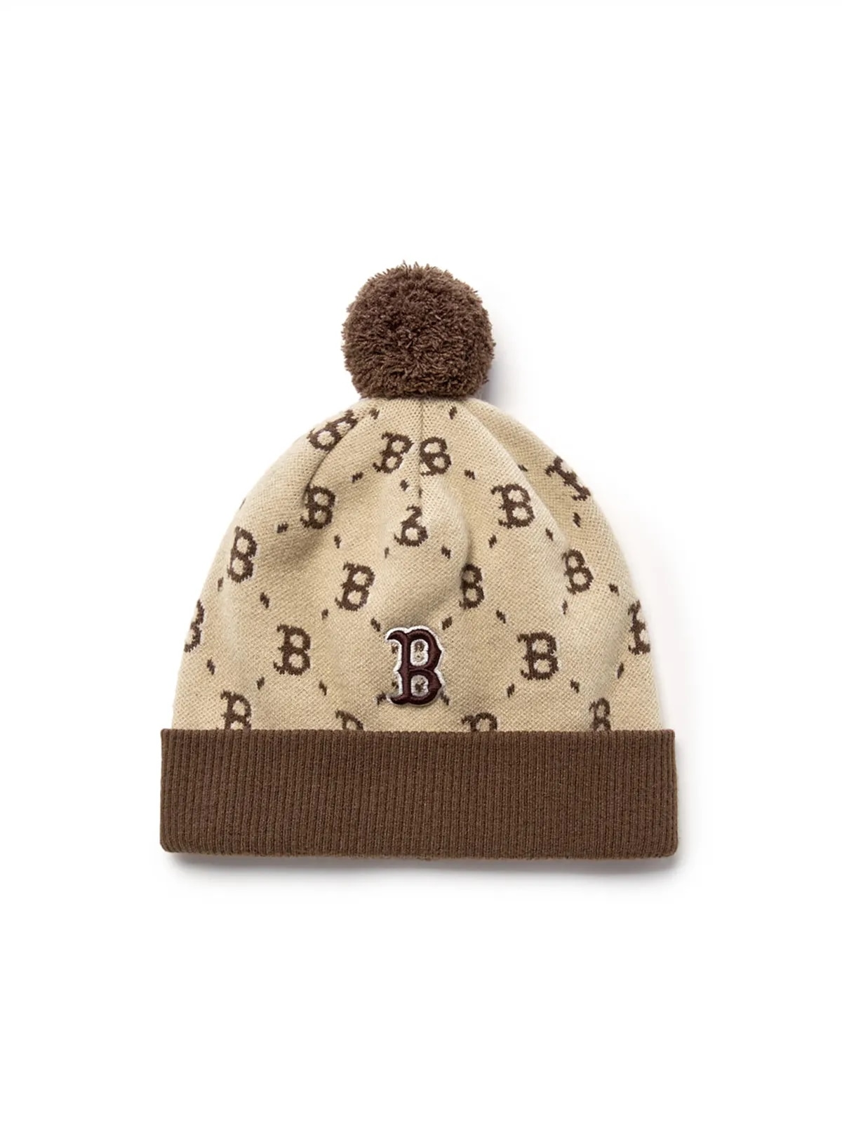 キッズ モノグラム ポンポン ビニ BOS (Beige)