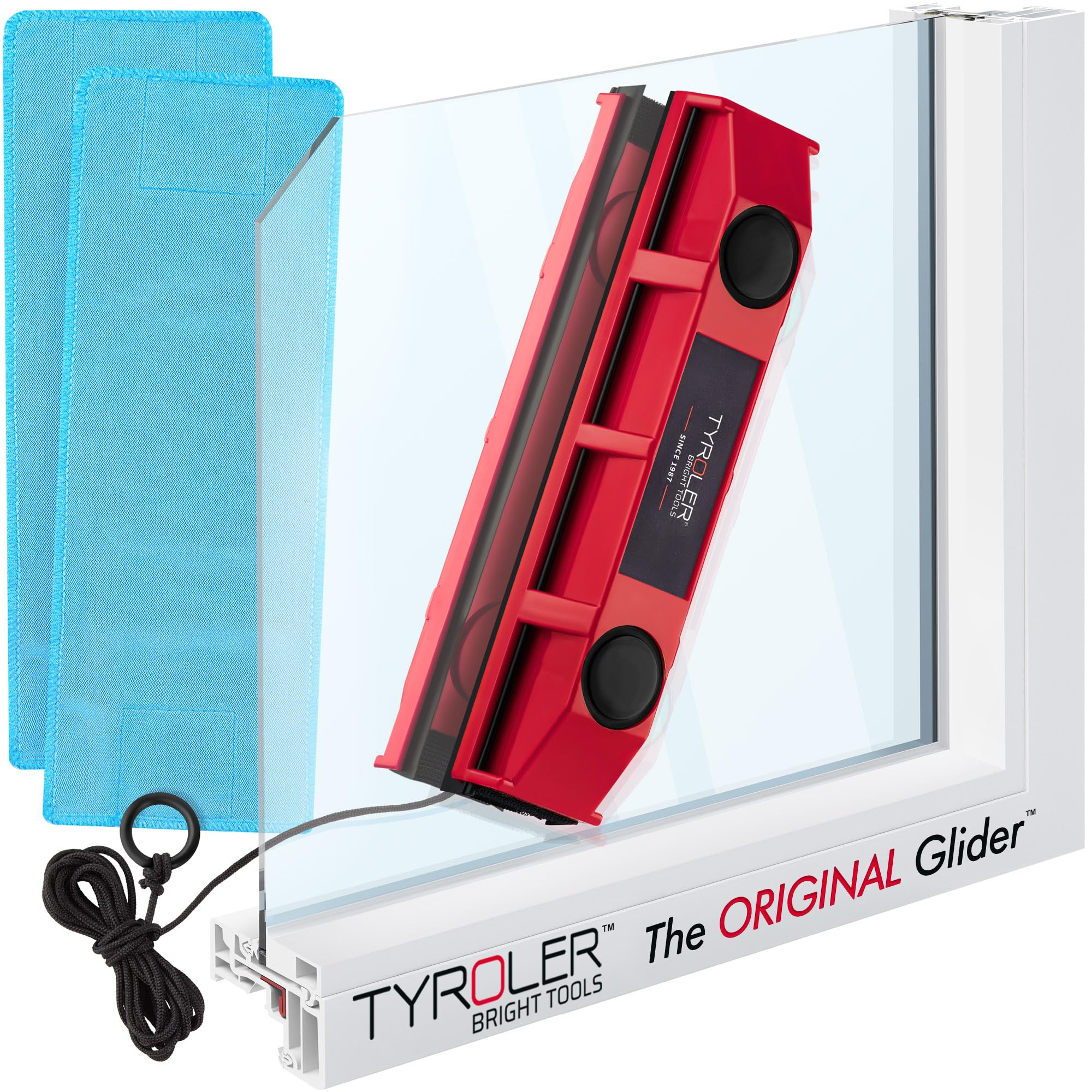 Tyroler The Glider S-1 マグネット式窓ガラスクリーナー 窓ガラス 掃除 2-8mm 窓厚対応 窓 掃除道具 両面ガラスクリーナー 窓拭き マグネット 窓掃除道