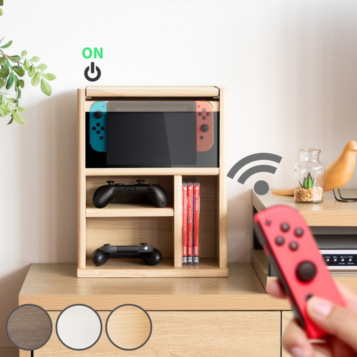 ゲーム機ラック 強化ガラス前板 REGABO 幅30cm ゲーミングラック 卓上 ラック 棚 ゲーム機 収納 ゲーム機収納 ゲームラック ゲーム棚 Switch 可動棚 シンプル