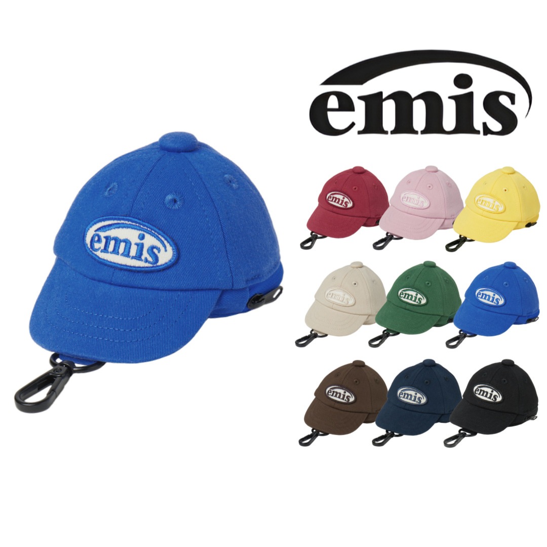 [24SS 新商品] ボールキャップポーチキーリング 9color キーホルダー 二つ折り財布 小銭入れ