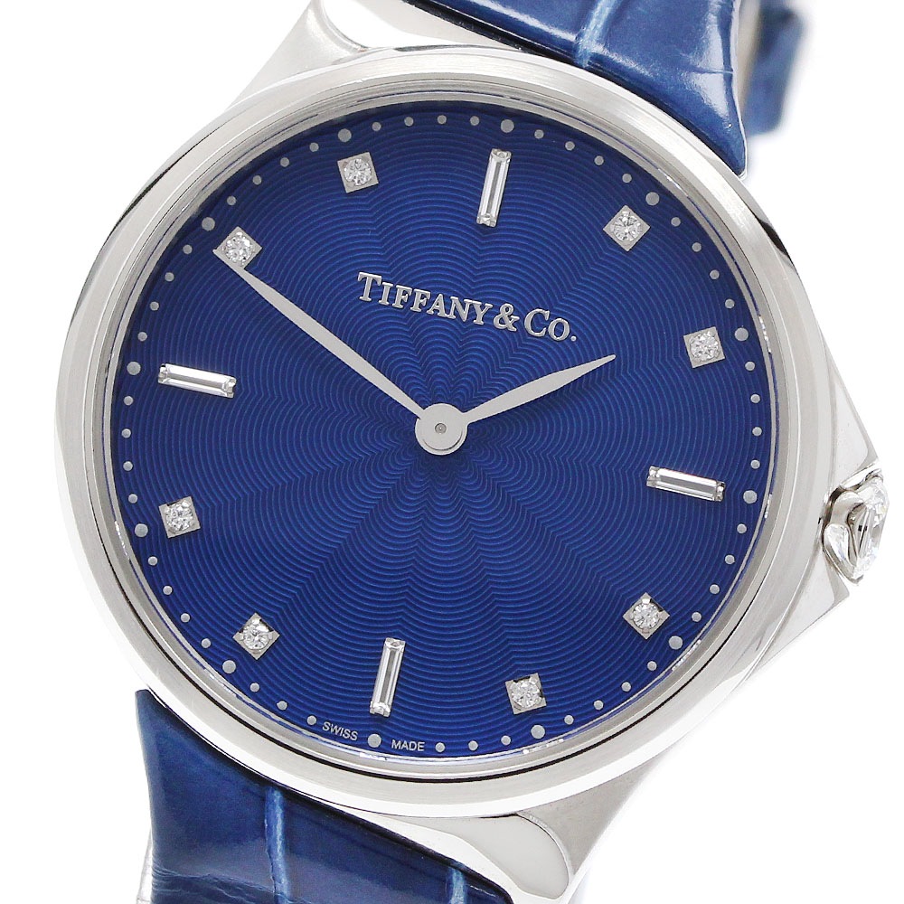 ティファニー TIFFANY&Co. 60874778 メトロ 2 ハンド 8Pダイヤモンド クォーツ レディース 美品 _917683【中古】