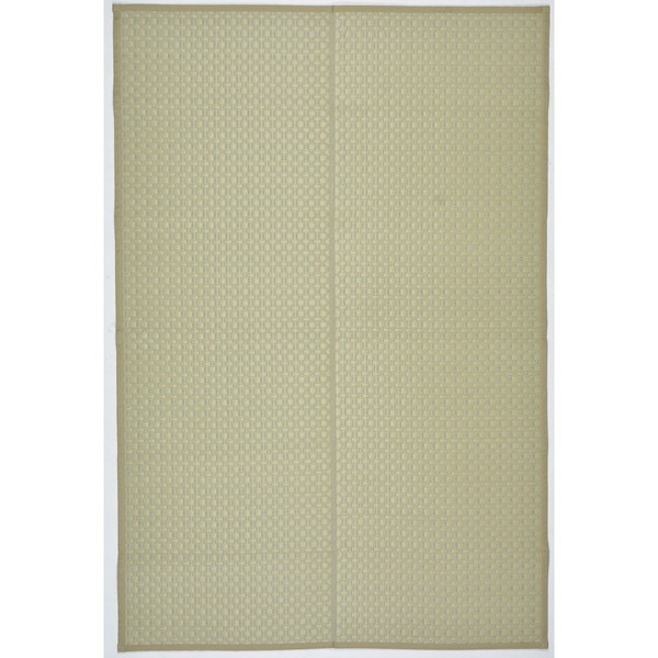 丸洗いできる 抗菌機能 付き い草風 カーペット ルイス 江戸間6畳 261cm352cm グリーン メーカー直送