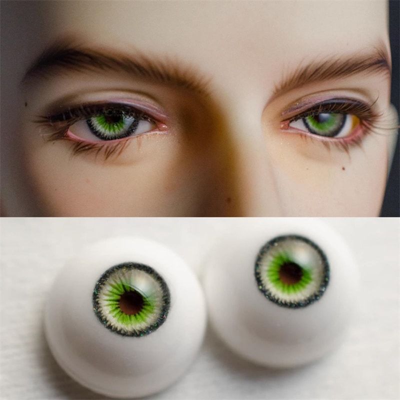 BJD ドール アイ 緑 石膏アイ 三白眼 10mm/12mm/14mm/16mm/18mm/20mm/22mm/24mm SD/MSD/幼SD球体関節人形用アイ
