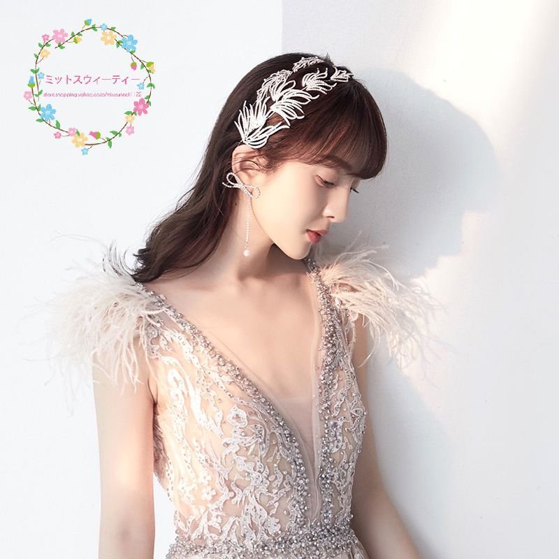 髪飾り シルバー ヘッドドレス カチューシャ ヘアアクセサリー ウェディング お気にいる ヘッドバンド 結婚式