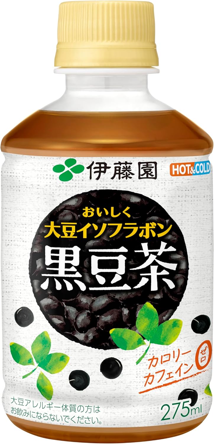 おいしく大豆イソフラボン 黒豆茶 HOT＆COLD兼用電子レンジ対応 PET 275ml48本