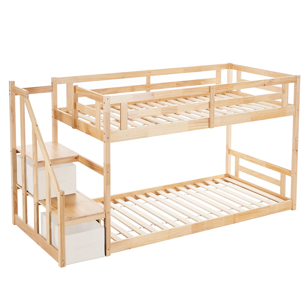 ロフトベッド 階段付き 木製 シングル システムベッド ロフト ベッド ハイタイプ ロフト 木製ベッド 天然木 収納 北欧風 大人 ベッド コンパクト