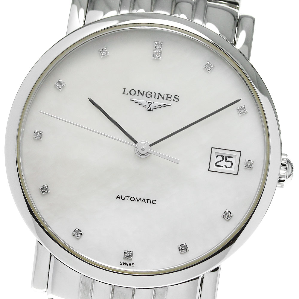 ロンジン LONGINES L4.809.4 エレガント ダイヤインデックス 自動巻き メンズ 箱保証書付き_824185【中古】