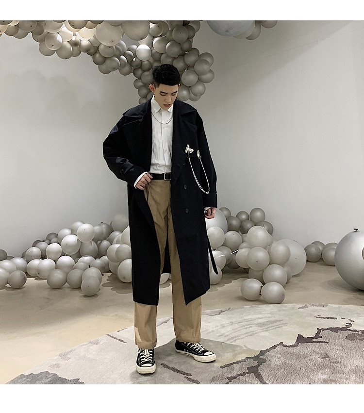 自社生産-高品質！ 春秋 薄い コート ウインドブレーカー 韓国ファッション 中長セクション 学生 ハンサム カジュアル ルーズ オシャレ スリムフィット 百掛け デザインセンス