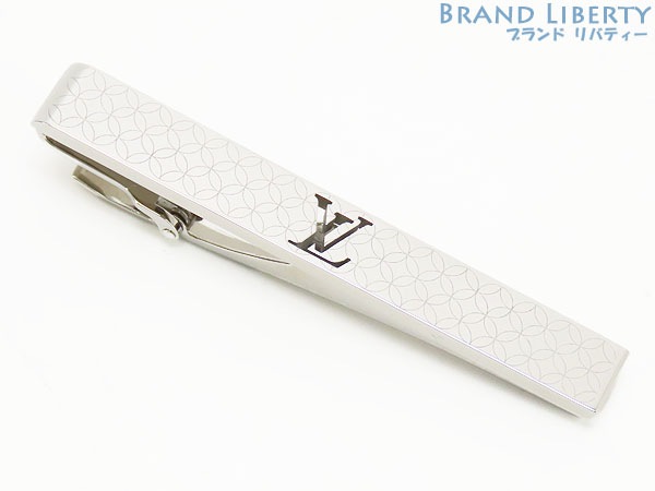 ほぼ新品ルイヴィトンパンスクラヴァットシャンゼリゼタイピンネクタイピンタイバーシルバーM65042