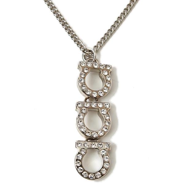 サルヴァトーレ ネックレス/ペンダント Salvatore Ferragamo ヴィンテージ ラインストーン ガントーニ レディース シルバー