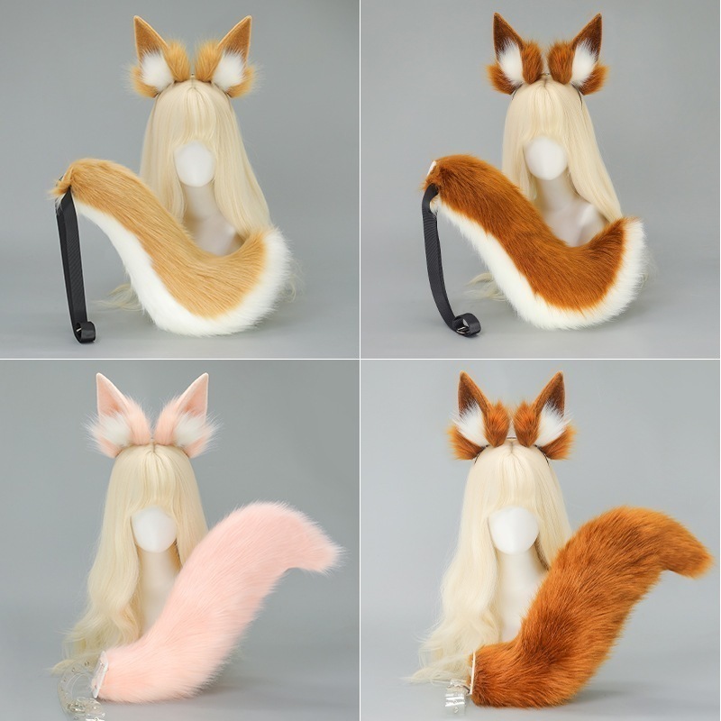 玉藻前猫娘 co 小道具コミック展示会アップキツネの耳カシャぬいぐるみキツネの耳カシャキツネの尻尾セット