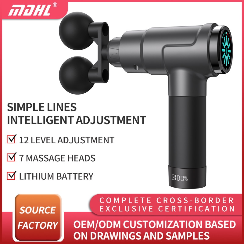 新しいマルチレベル調整lcdタッチスクリーンブラシをかけたマッスルリラクサーマッサージガン