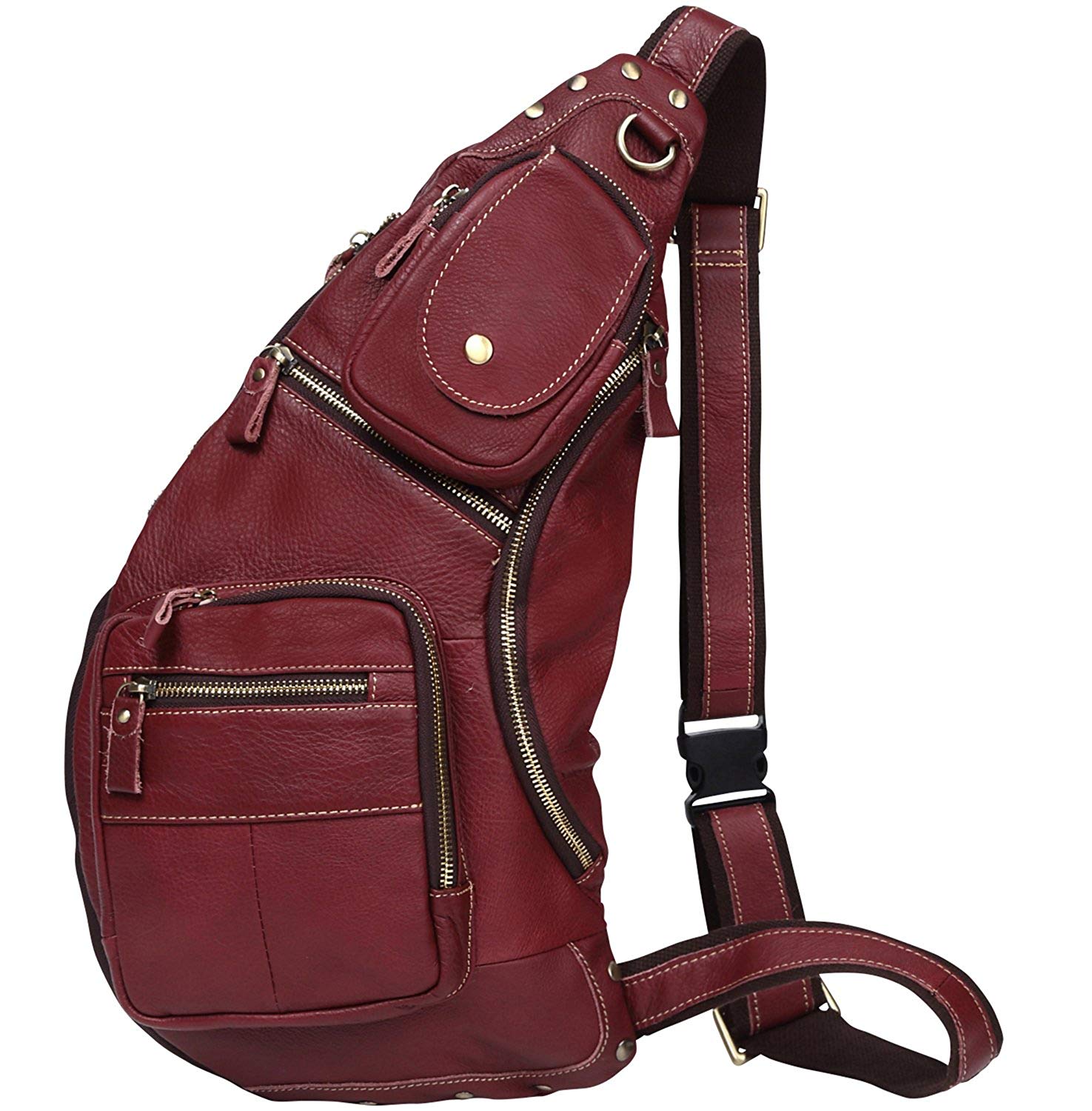 ボディバッグ 本革 レザー ショルダーバッグ 斜めがけ メンズ レディース バッグ 全3色 ブラウン ブラック レッド