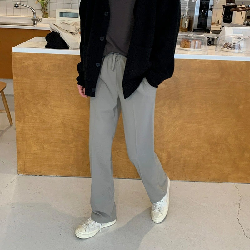 スラックス メンズ 秋 ワイドパンツ ストレート トレンド感 合わせやすい