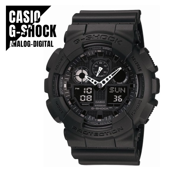 【即納】 CASIO カシオ G-SHOCK Gショック アナデジ 耐磁 GA-100-1A1 ブラック 腕時計 メンズ