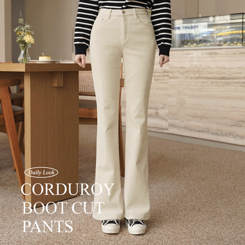 Click & Funny [起毛] プリティブーツカットコーデュロイパンツ [SMLサイズ]