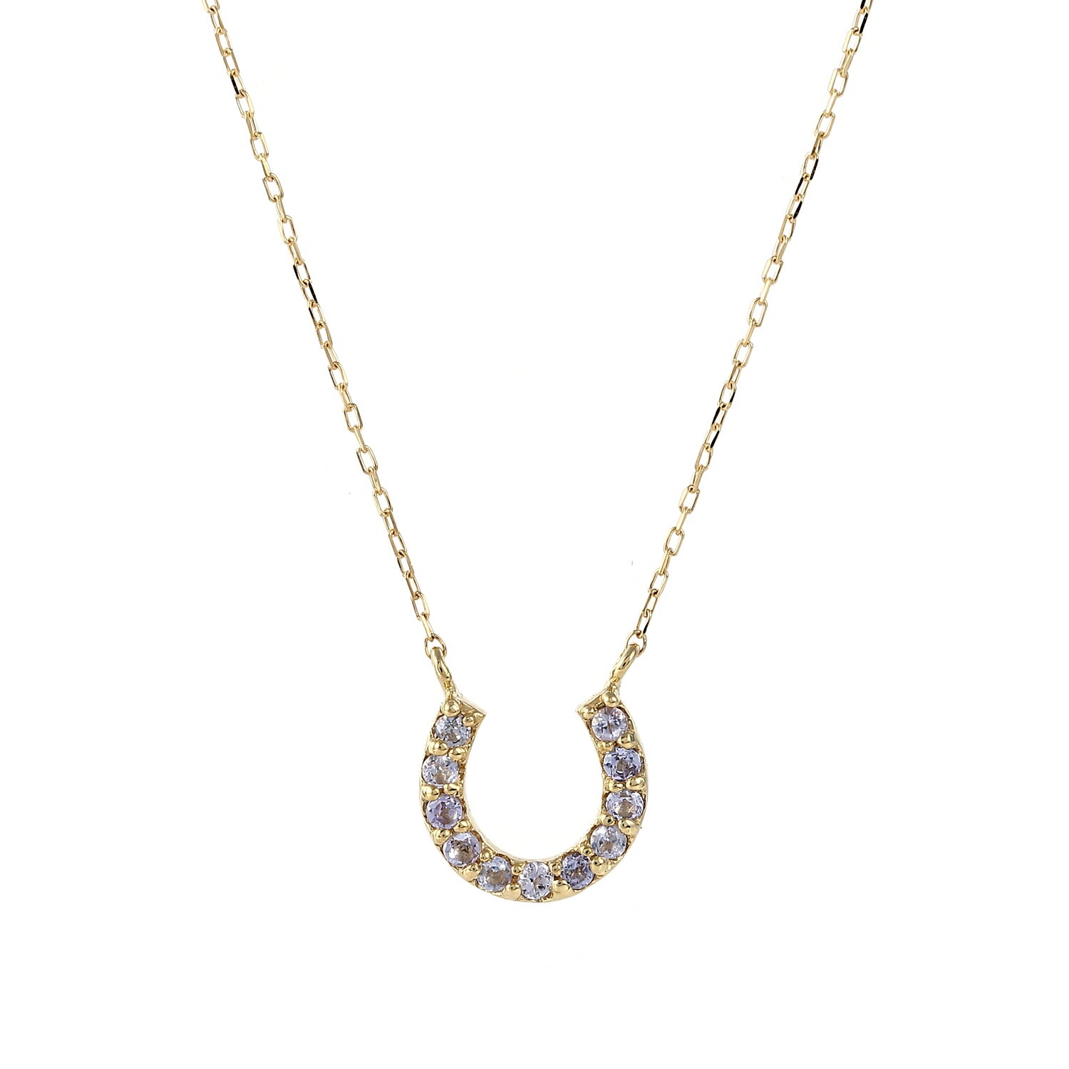 18金 ネックレス タンザナイト 0.1ct ホースシュー レディース プレゼント ゴールド アクセサリー ペンダント