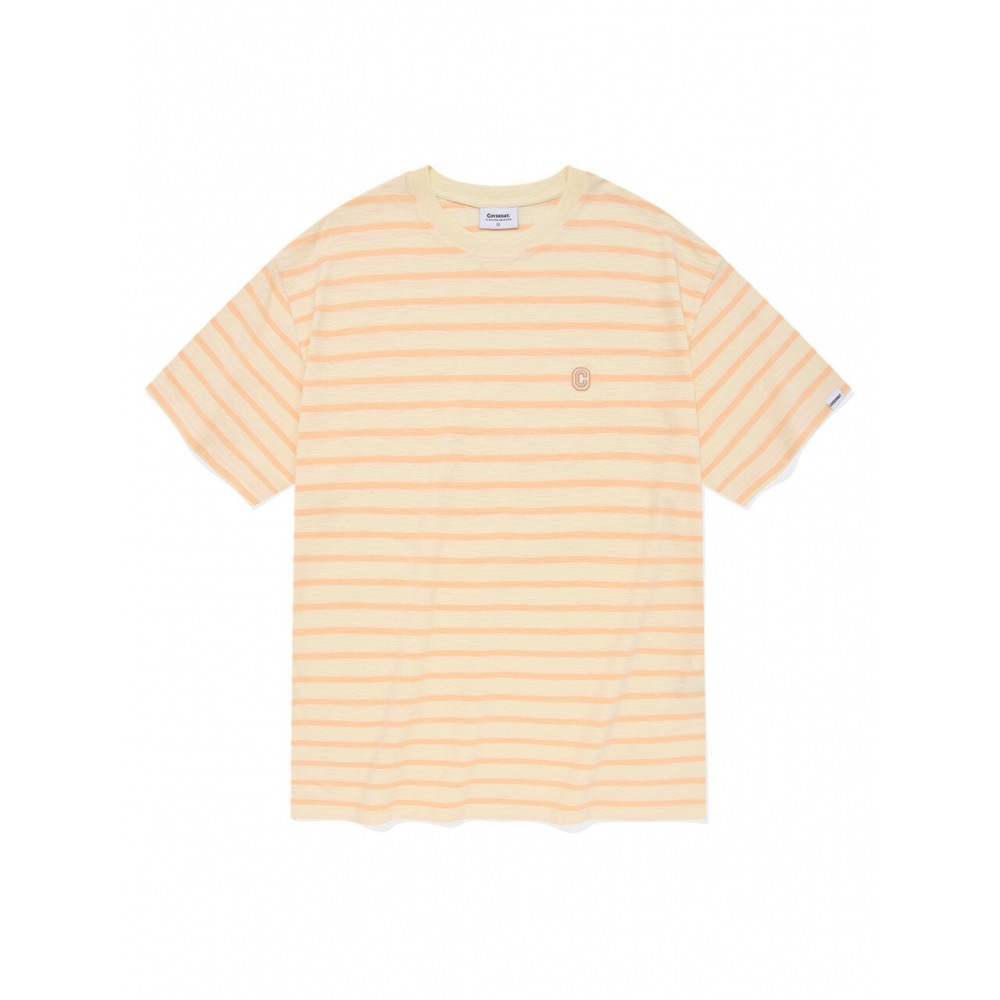 COVERNAT マリンストライプ Tシャツピーチ